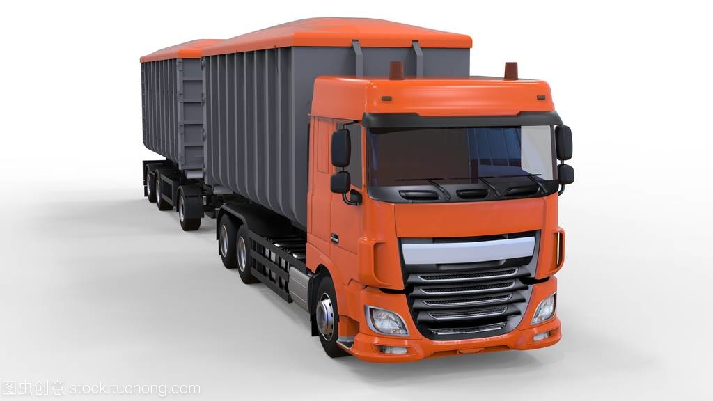 大橙色卡車(chē) 連接農(nóng)業(yè)與城市的3D運(yùn)輸解決方案